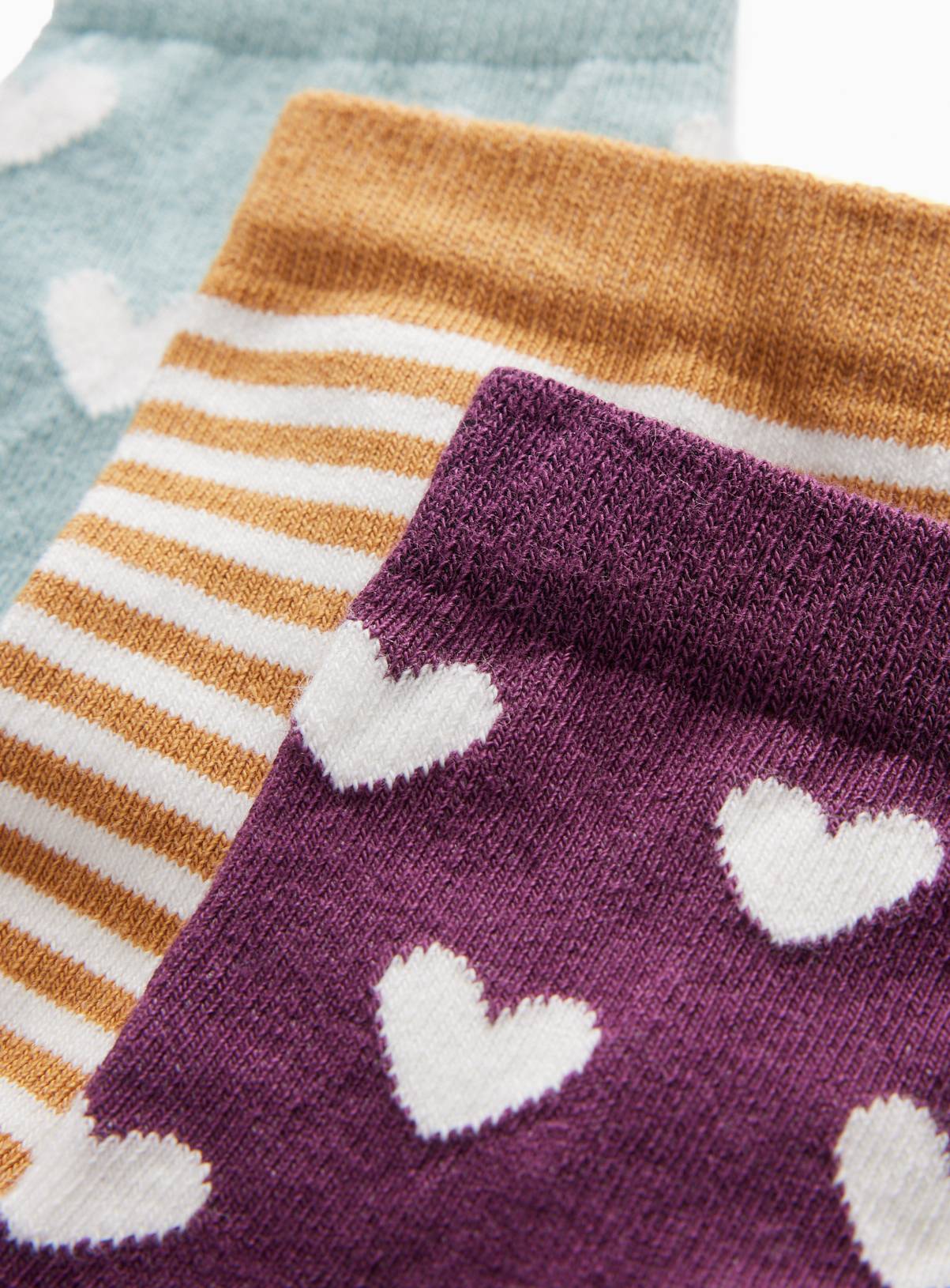 Heart & Stripe Ankle Socks 5 Pack 3-5.5 Infant - Image 2